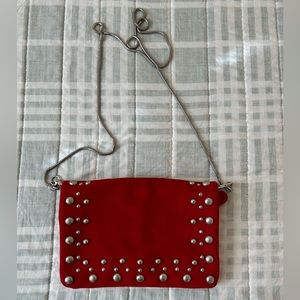 Free People Red Studded Crossbody Bag